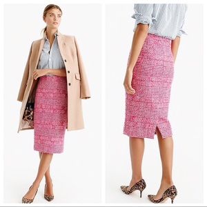 J. Crew Pink Tweed Pencil Skirt